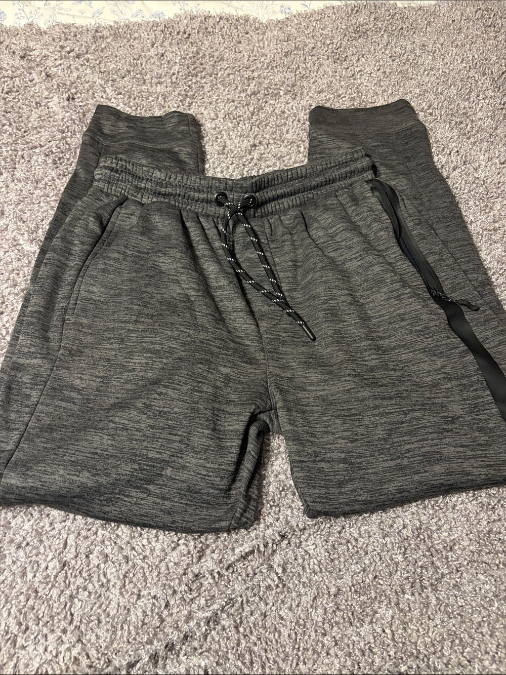 Spalding Heathered Dark Gray Athletic Jogger Shorts